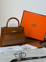 Hermès Clouté Mini Kelly 20 Brown Bag premium replica - image 4