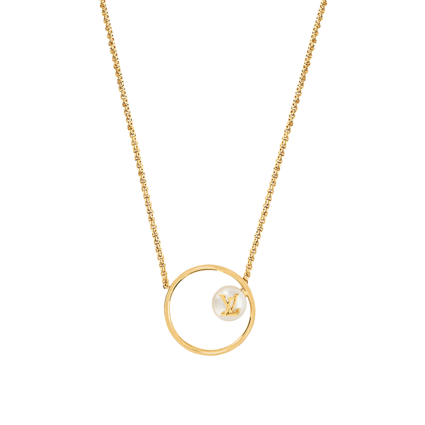 Louis Vuitton Lv Eclipse Pearls Necklace Gold Jewelry