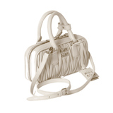 Miu Miu Arcadie Natelassé Nappa Leather Mini Wallet – White premium replica - image 3