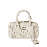 Miu Miu Arcadie Natelassé Nappa Leather Mini Wallet – White premium replica - image 1