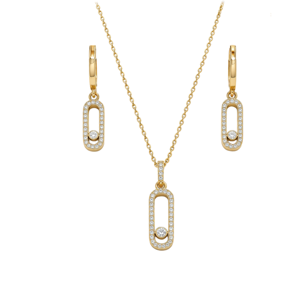 Messika Jewelry Long Pavé Station Necklace Earrings Set Jewelry