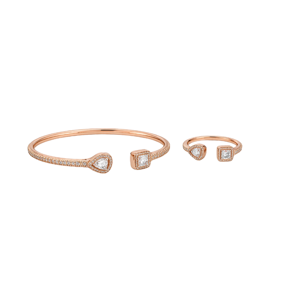 Messika Jewelry Pave Bangle Ring Pink Gold Diamonds Jewelry – Rose Gold