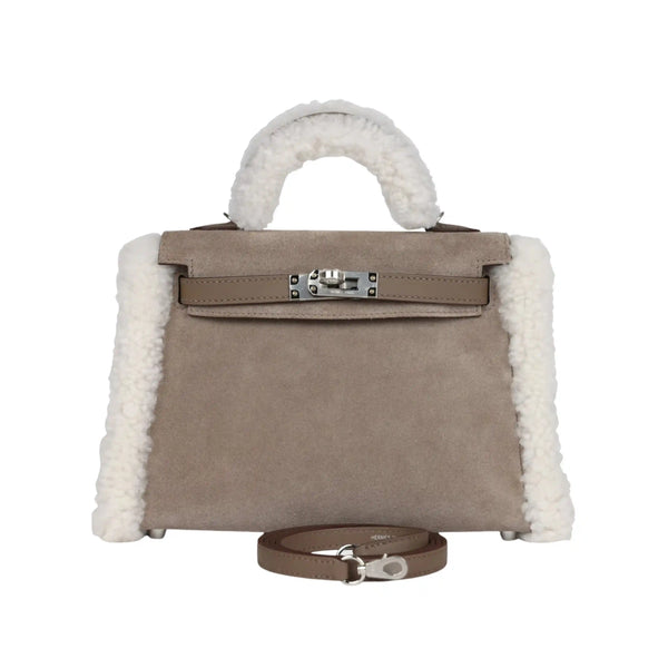 Hermès Mini Kelly Ii 20 Teddy Gris Caillou Bag