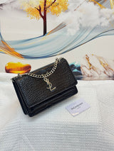 YSL Bag Sunset Medium Black Croc-Embossed Bag premium replica - image 4