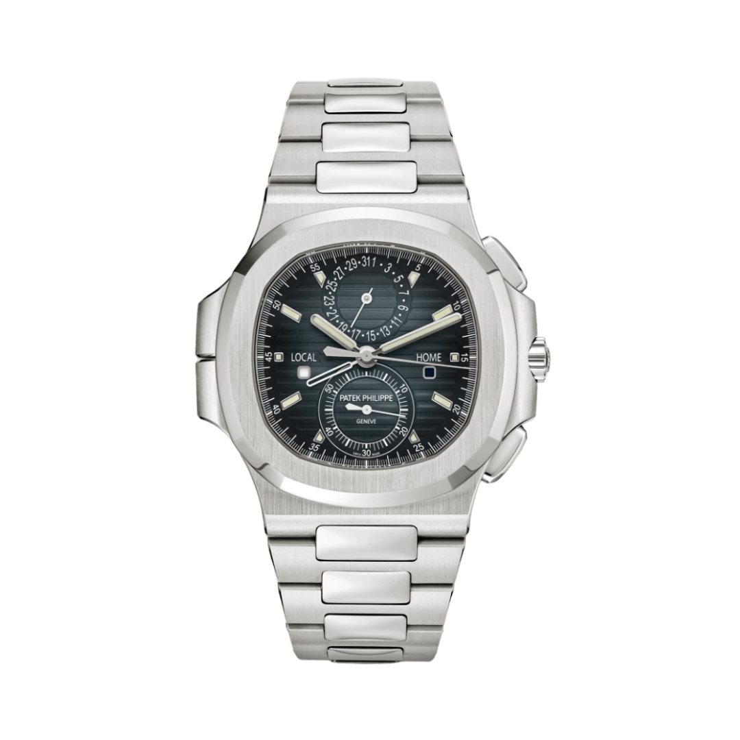 Patek Philippe Nautilus Time Sunburst Blue Dial Watch premium replica - image 1