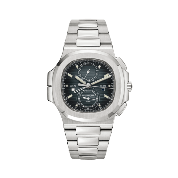 Patek Philippe Nautilus Time Sunburst Blue Dial Watch