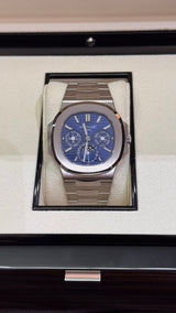 Patek Philippe Nautilus Blue Dial Silver Tone Watch – White Gold, White premium replica - image 3