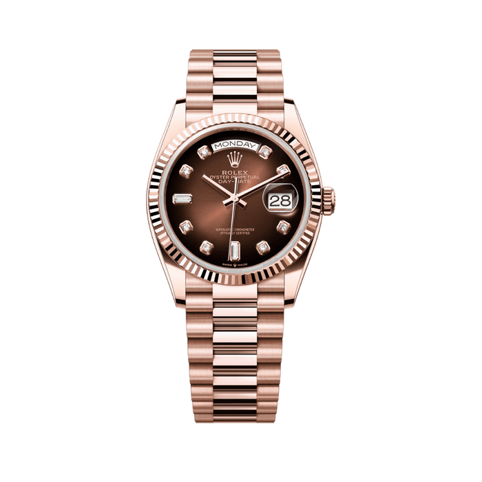Rolex Day-Date Brown Ombré Diamond Dial Watch premium replica - image 1