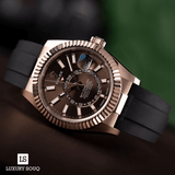 Rolex Rose Gold Chocolate Dial Watch premium replica - image 3