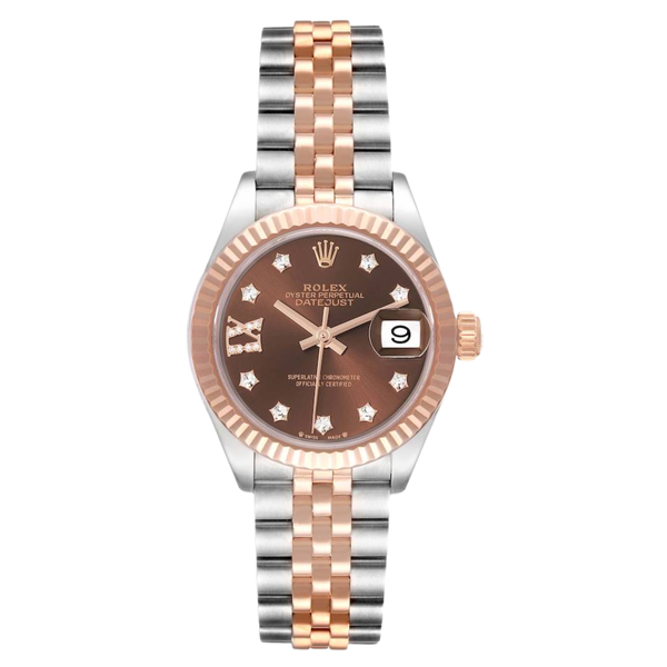 Rolex Datejust 28 Chocolate Diamond Dial Watch