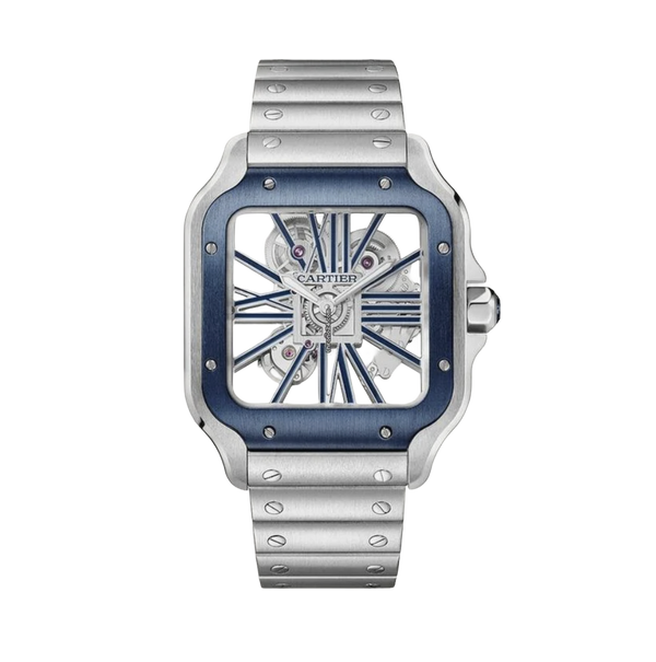 Cartier Santos De Skeleton Blue Watch