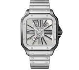 Cartier Santos De Diamond Silver Watch premium replica - image 2
