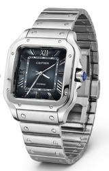 Cartier Santos De Steel Blue Dial Watch premium replica - image 2