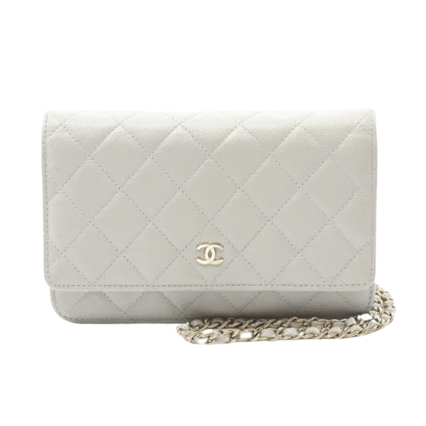 Chanel Grey Caviar Leather Wallet