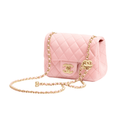 Chanel Mini Flap Pink Lambskin Leather With Gold-Tone Hardware. Bag – Gold Tone premium replica - image 2