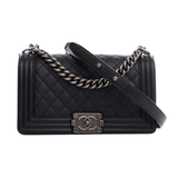 Chanel Boy In Black Quilted Caviar Leather Bag premium replica - image 1