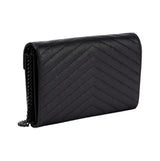 YSL Bag Cassandre Envelope Chain Crossbody Black Grain De Poudre Leather Bag premium replica - image 3