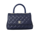 Chanel Coco Handle Mini Navy Blue Caviar Leather Bag premium replica - image 1