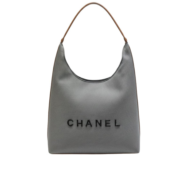Chanel Deauville Canvas Tote Brown Leather Bag