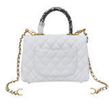 Chanel Small Flap Top Handle Quilted Leather Bag – White premium replica - image 2