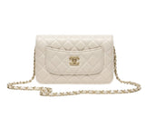 Chanel Classic Quilted White Lambskin Leather Bag premium replica - image 1