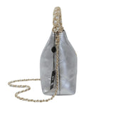 Chanel Metallic Lambskin Chain Rows Quilted Chain Hobo Silver Bag premium replica - image 3