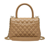 Chanel Mini Coco Handle Flap Caramel Beige Caviar Leather Bag premium replica - image 3