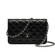 Chanel Classic On Chain Black Leather Wallet premium replica - image 1