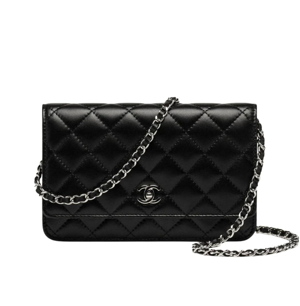 Chanel Classic On Chain Black Leather Wallet