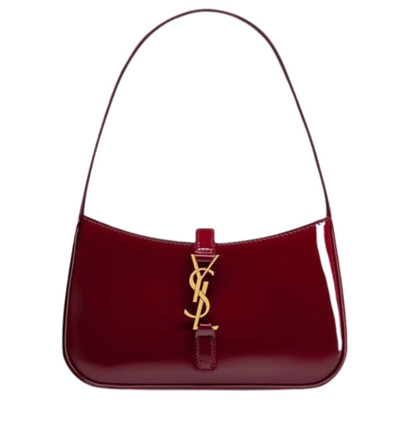 YSL Bag Le 5 À 7 Mini Patent-Leather Shoulder Dark Red Bag