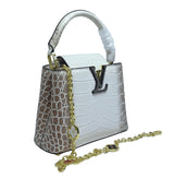 Louis Vuitton Capucines Mini White Brown Crocodilian Leather Cap premium replica - image 2