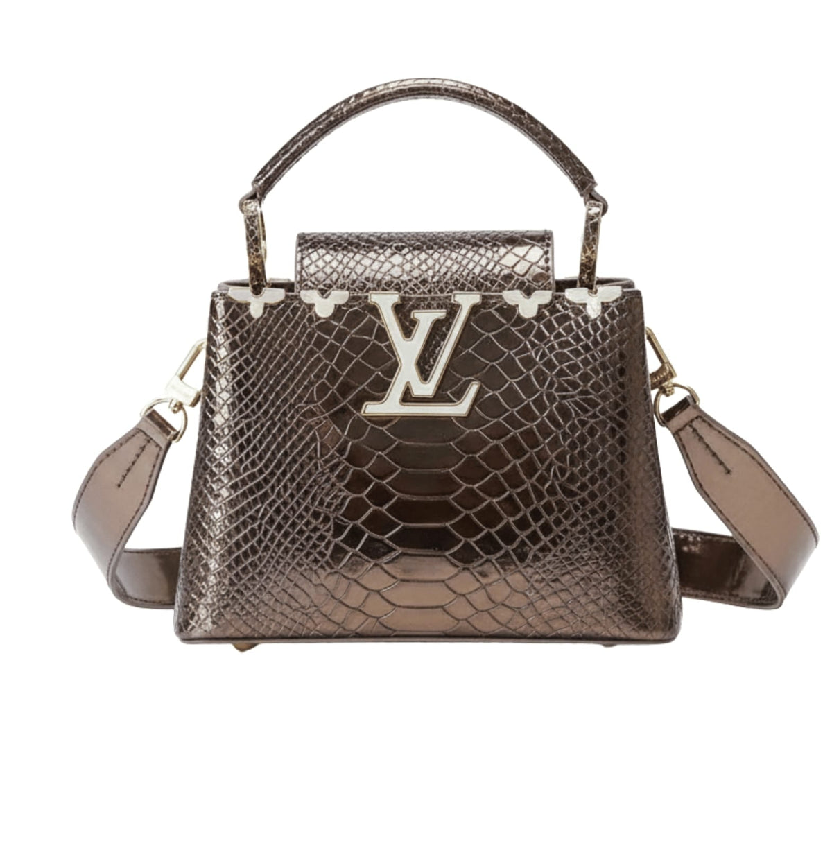 Louis Vuitton Capucines Metallic Python Cap premium replica - image 1