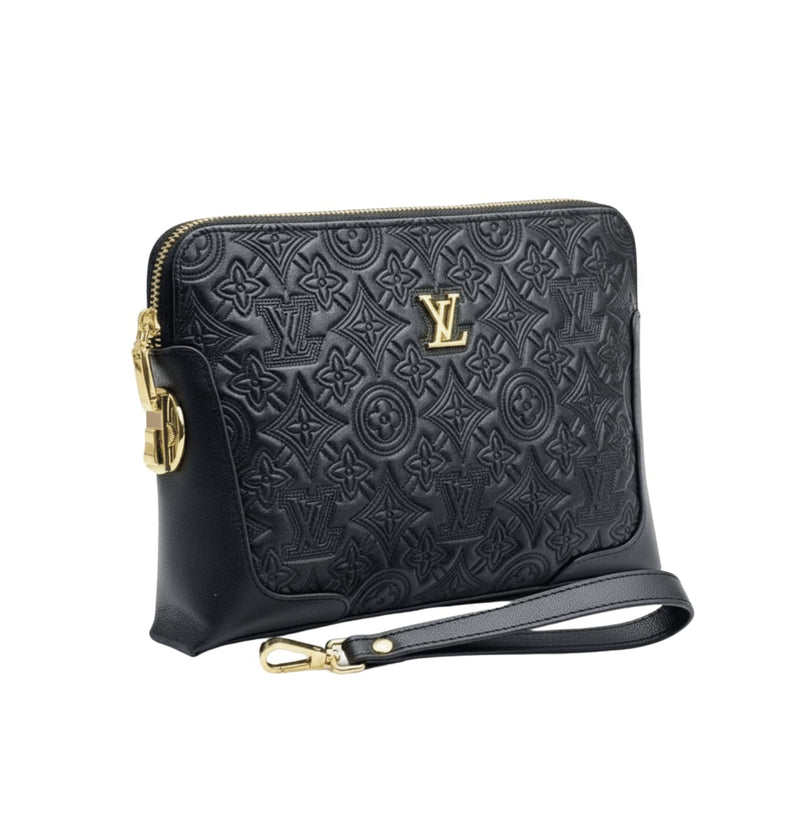 Louis Vuitton Black Leather Clutch Pouch premium replica - image 2