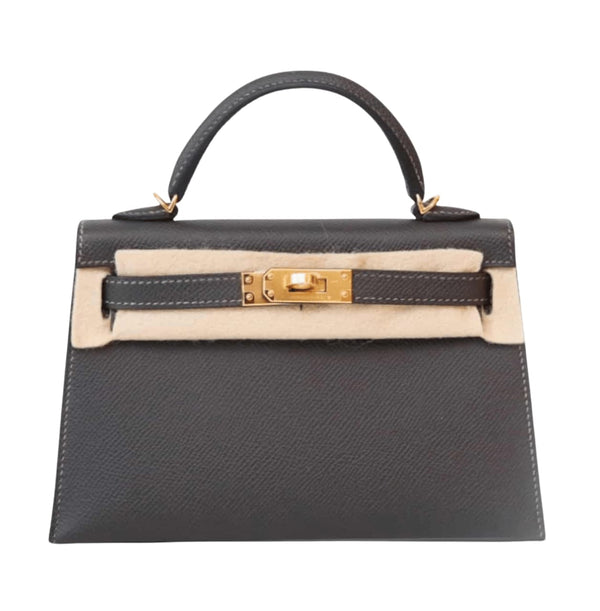 Hermès Mini Kelly Ii Sellier Dark Grey Epsom Leather Bag