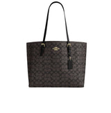 Coach Bag Mollie Tote Signature Canvas Jewelry – Black, Brown premium replica - image 1