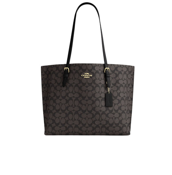 Coach Bag Mollie Tote Signature Canvas Jewelry – Black, Brown
