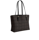 Coach Bag Mollie Tote Signature Canvas Jewelry – Black, Brown premium replica - image 2