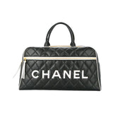 Chanel Quilted Leather Cc Logos Boston Hand Bag – Black premium replica - image 1