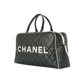 Chanel Quilted Leather Cc Logos Boston Hand Bag – Black premium replica - image 2