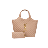 YSL Bag Icare Maxi Quilted Suede Beige Bag premium replica - image 1
