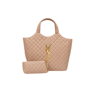 YSL Bag Icare Maxi Quilted Suede Beige Bag premium replica - image 1