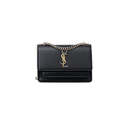 YSL Bag Sunset Medium Black Smooth Leather Bag premium replica - image 1