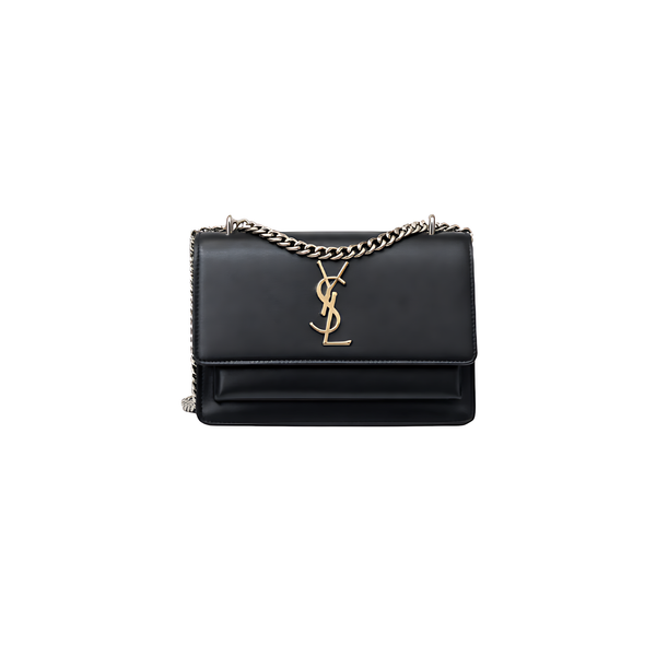 YSL Bag Sunset Medium Black Smooth Leather Bag