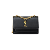 YSL Bag Sunset Medium Black Gold Bag premium replica - image 1