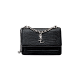 YSL Bag Sunset Medium Black Croc-Embossed Bag premium replica - image 1
