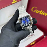 Cartier Santos De Steel Blue Dial Watch premium replica - image 4
