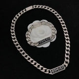 Gucci Logo Plate Chain Bracelet Silver Jewelry premium replica - image 5