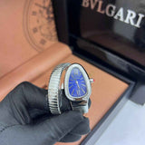 Bvlgari Serpenti Tubogas Blue Dial Silver Steel Watch premium replica - image 4