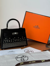 Hermès Clouté Mini Kelly 20 Black Bag premium replica - image 5