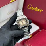 Cartier Santos De Automatic White Dial Silver Watch premium replica - image 4